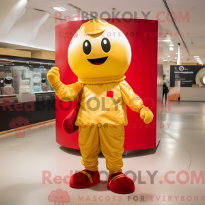 Gold Cherry mascot costume...
