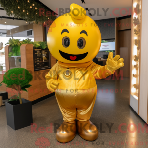 Gold Cherry mascot costume...