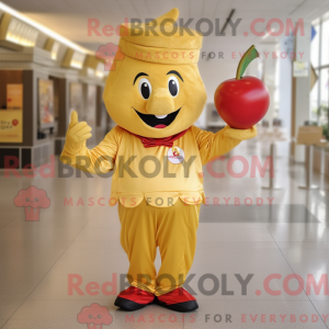 Gold Cherry maskot kostume...