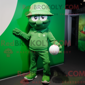 Green Golf Ball mascot...