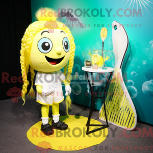 Lemon Yellow Mermaid mascot...