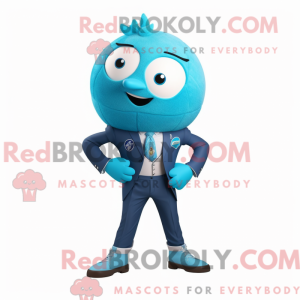 Cyan Volleyball Ball maskot...