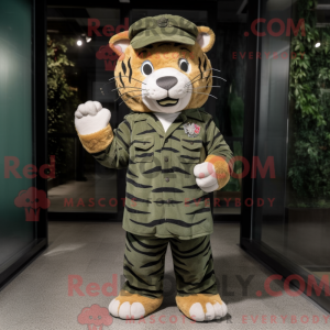 Olive Tiger maskot drakt...