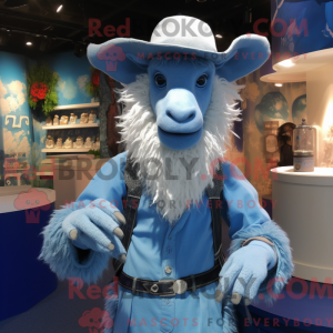 Blue Angora Goat mascot...