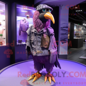 Purple Crow mascot costume...