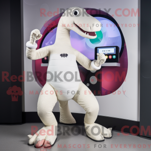 Hvid Diplodocus maskot...