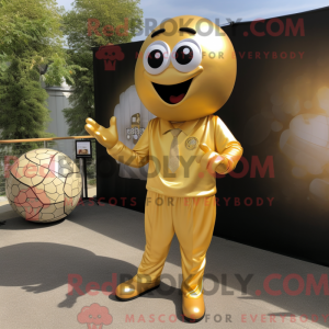 Gold Basketball Ball mascot...