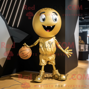 Gullbasketballballmaskotkos...
