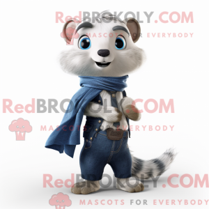Sølv ilder maskot kostume...