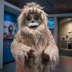 Tan Yeti mascot costume...