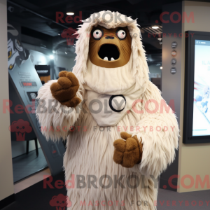 Tan Yeti mascot costume...