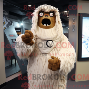 Tan Yeti maskot kostume...