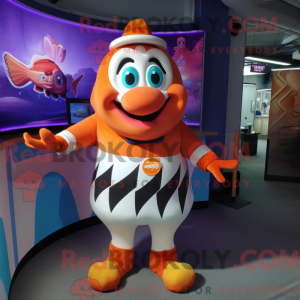 Cream Clown Fish mascot...