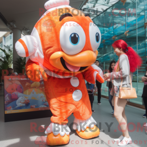 Cream Clown Fish mascot...