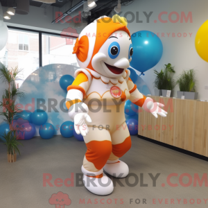 Cream Clown Fish mascot...