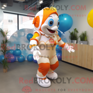 Cream Clown Fish maskot...
