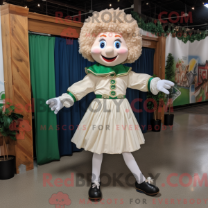 Cream Irish Dancer mascot...