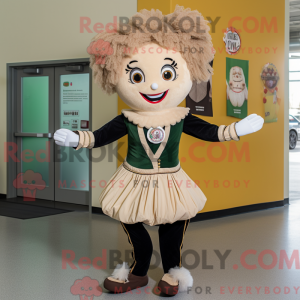 Cream Irish Dancer maskot...