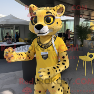 Lemon Yellow Cheetah mascot...