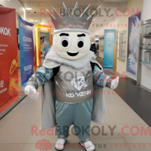 Silver King mascot costume...