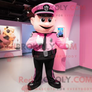 Pink Police Officer mascot...