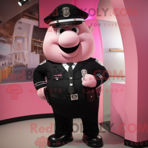 Pink Police Officer mascot...