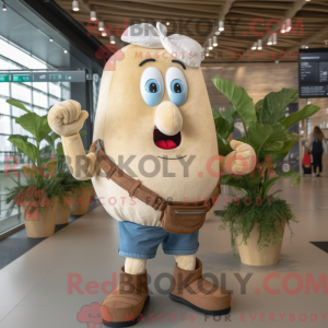 Beige Beet mascot costume...