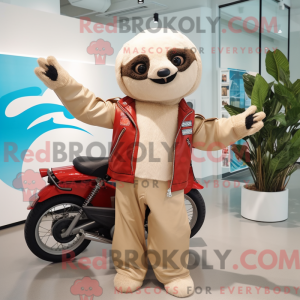 Beige Sloth mascot costume...