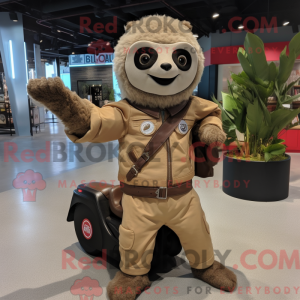 Beige Sloth mascot costume...