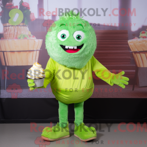 Lime Green Cupcake mascot...