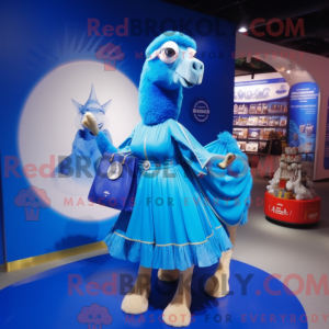 Blue Camel mascot costume...