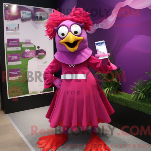 Magenta Hens mascot costume...