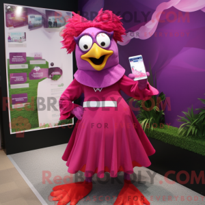 Magenta Hens maskot kostume...