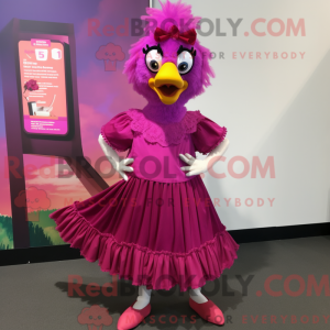 Magenta Hens mascot costume...