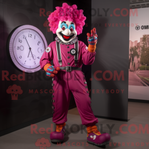 Máscara de palhaço magenta...