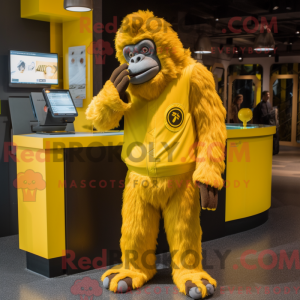 Lemon Yellow Gorilla mascot...