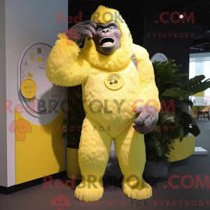 Lemon Yellow Gorilla mascot...