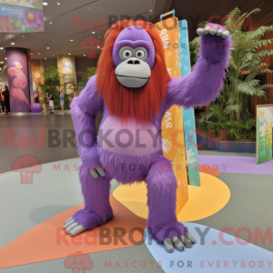 Lavendel Orangutang maskot...