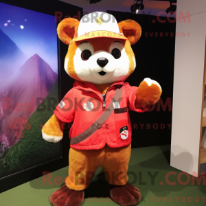 Gold Red Panda mascot...