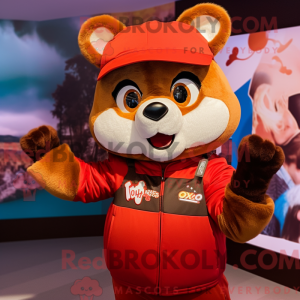 Gold Red Panda mascot...