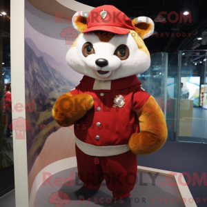 Gold Red Panda mascot...