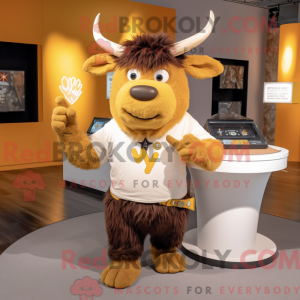 Gold Yak mascot costume...