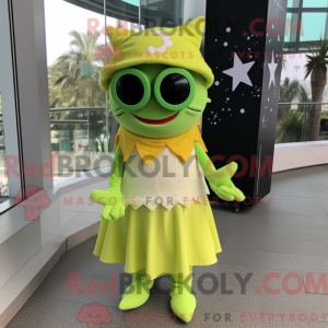Lime Green Starfish mascot...