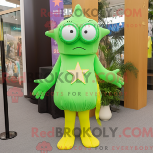Lime Green Starfish mascot...