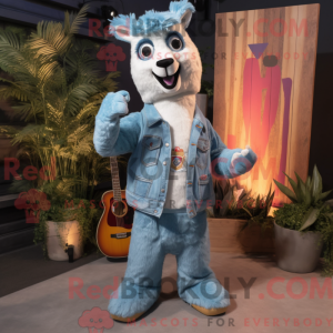 Sky Blue Lama maskot...