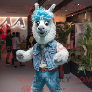 Sky Blue Llama mascot...