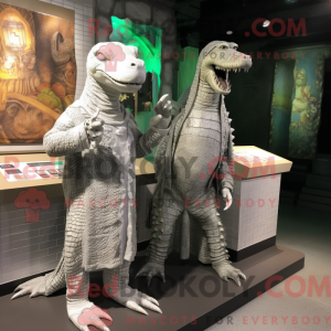 Sølv krokodille maskot...