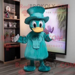 Teal Heart mascot costume...