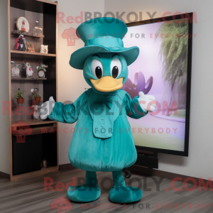 Teal Heart mascotte kostuum...