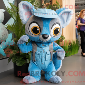 Sky Blue Lemur maskot...